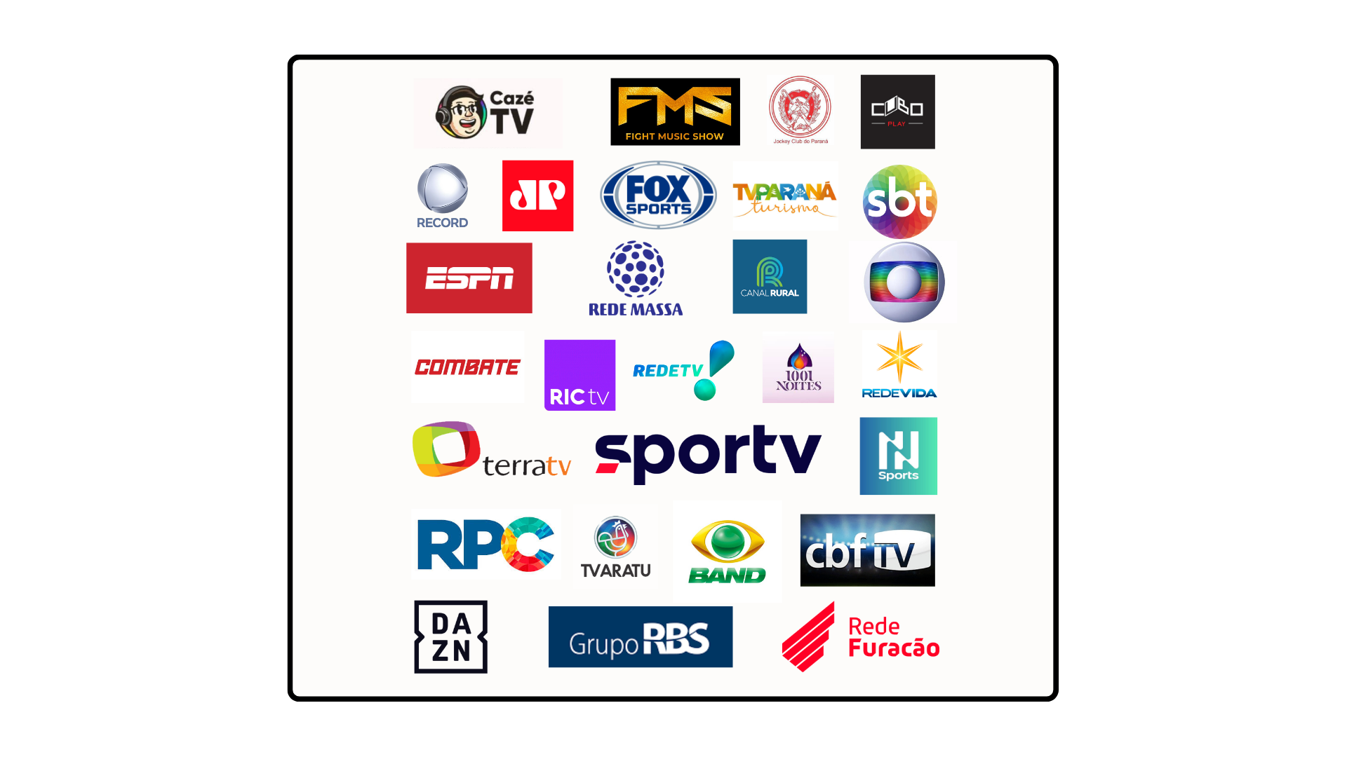 Logos de emissoras e marcas clientes da Cromamix